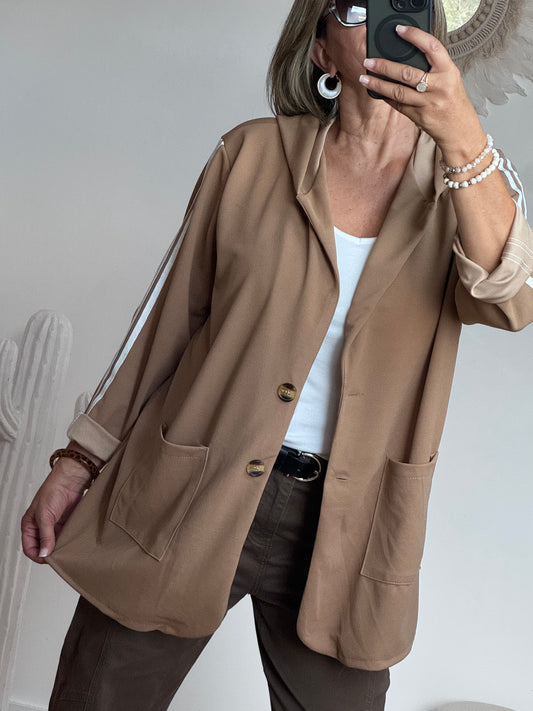 Veste casuel camel jolie forme