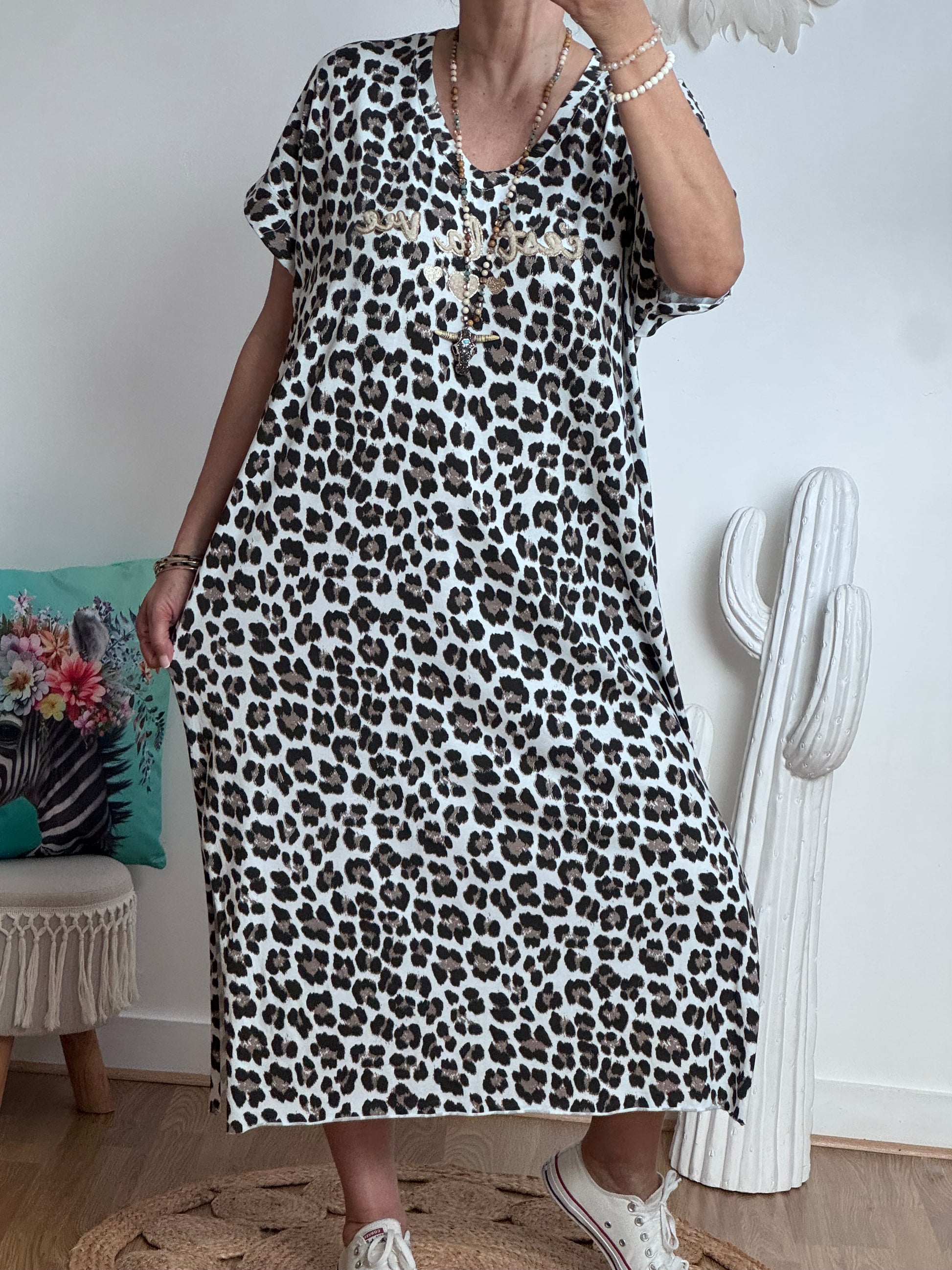 Robe teeshirt Léo blanc