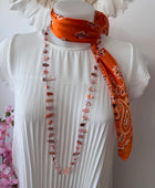 Collier perles roses et pêches