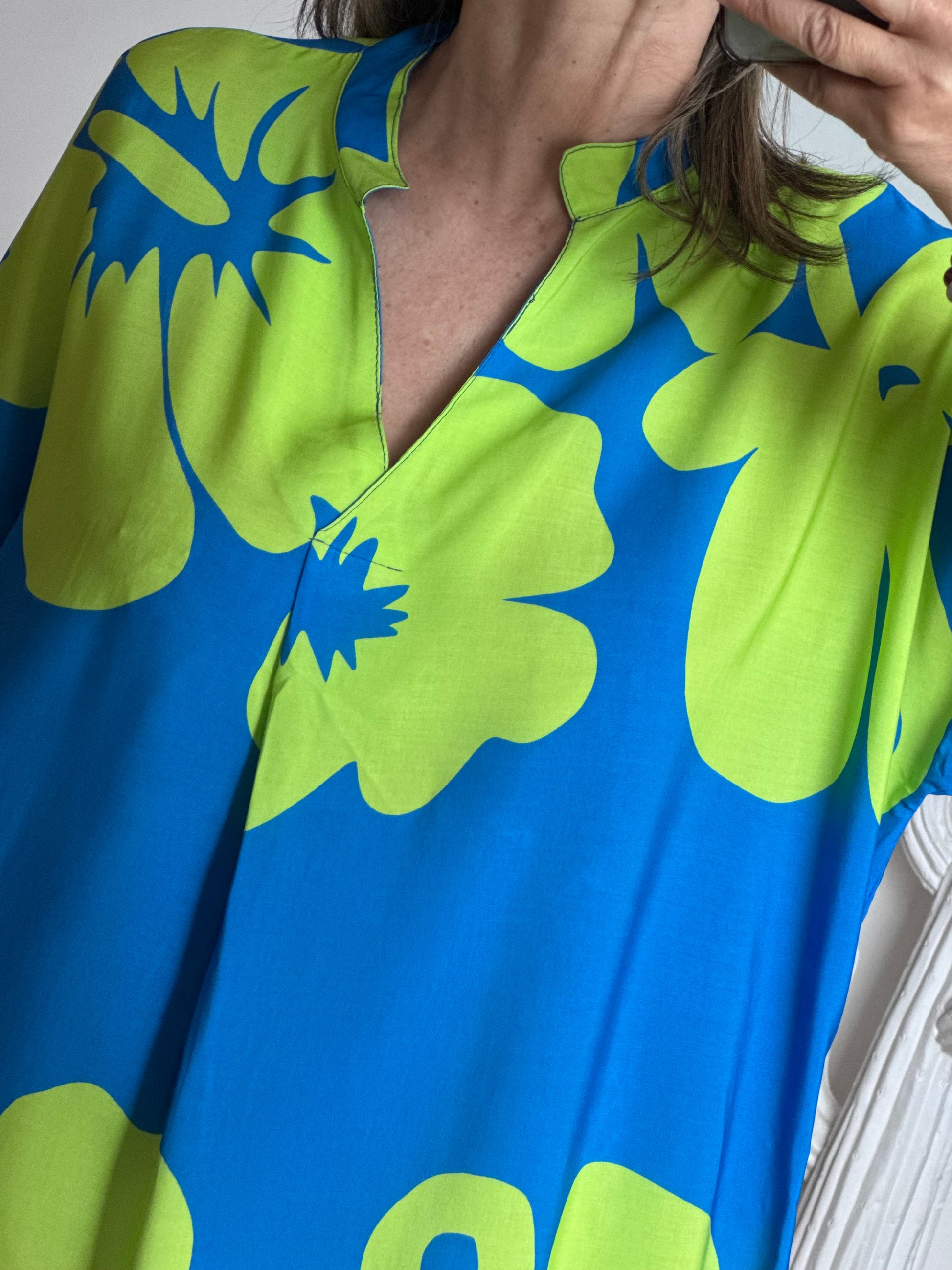 Robe floral bleu/ vert TU 40/48