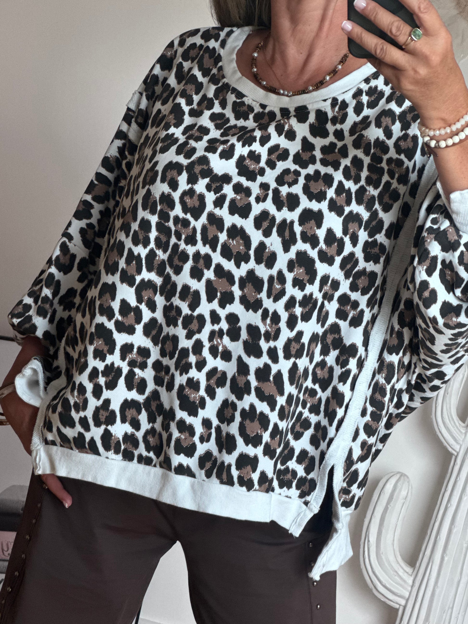Sweat-Shirt oversize Léo blanc TU 37/50