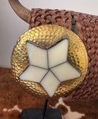 Ceinture bohème cuir véritable camel