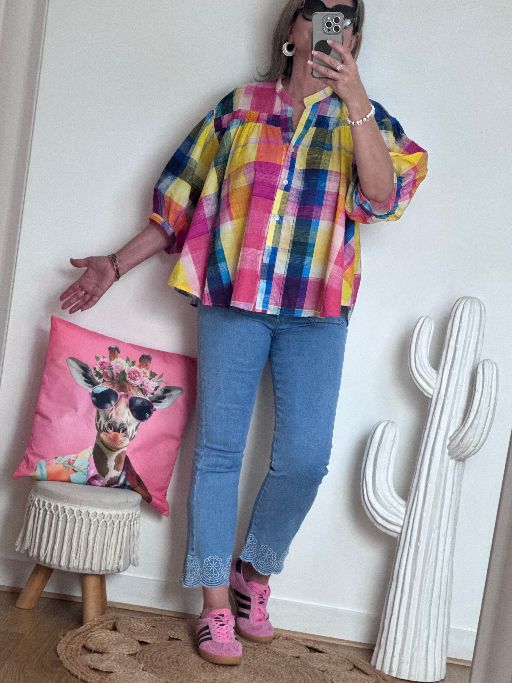 Chemise carreaux multicolore