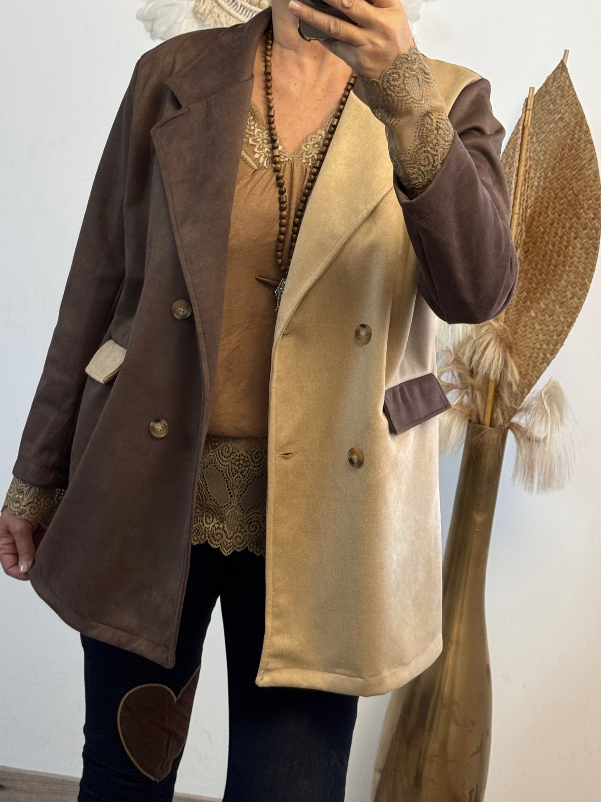 Blazer suédine bi color