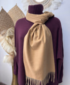Écharpe cashmere camel