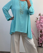 Blouse Mila asymétrique turquoise