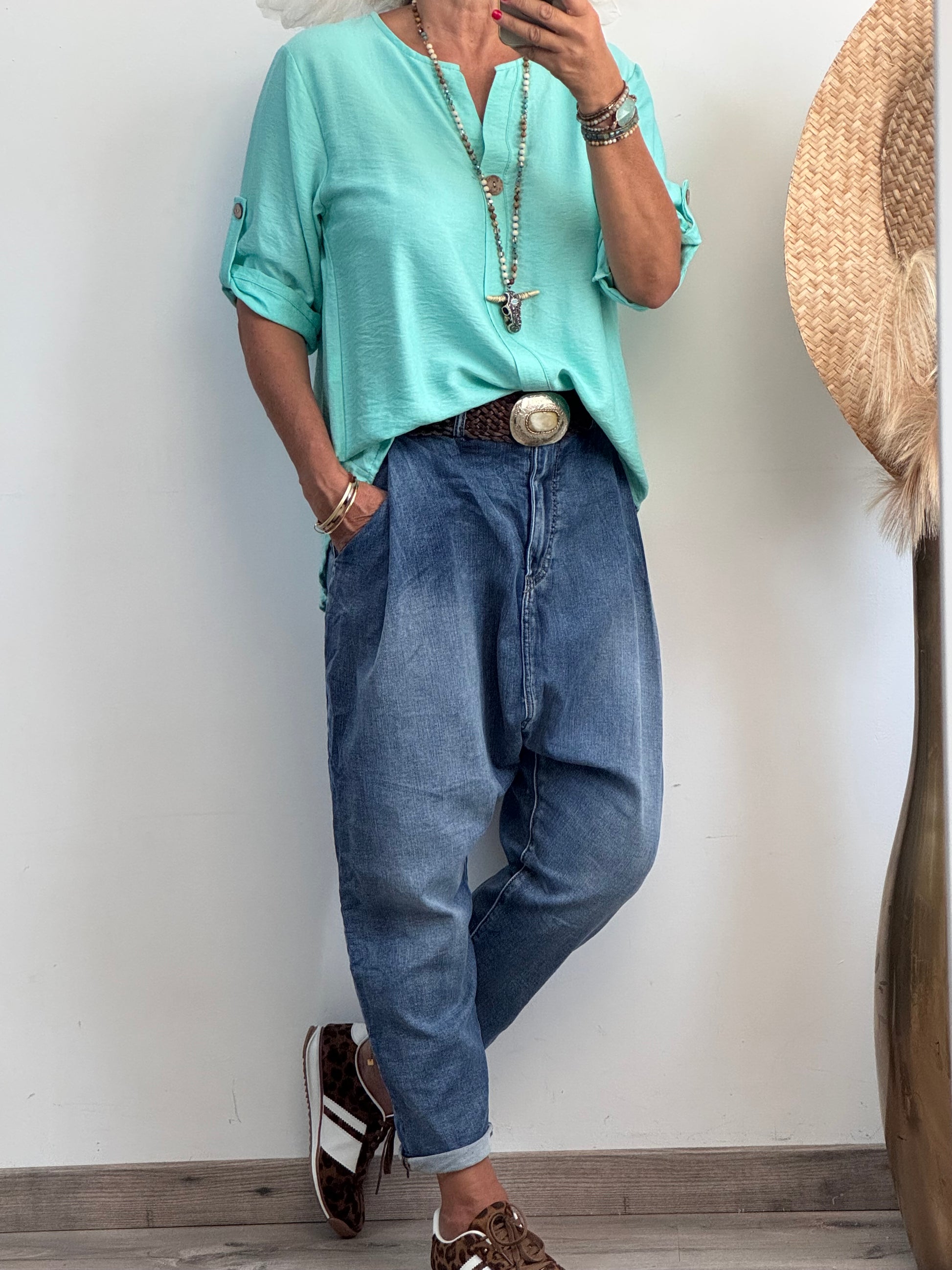 Blouse Lisa turquoise TU 36/44