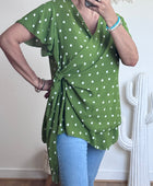 Blouse pois vert TU 44/50