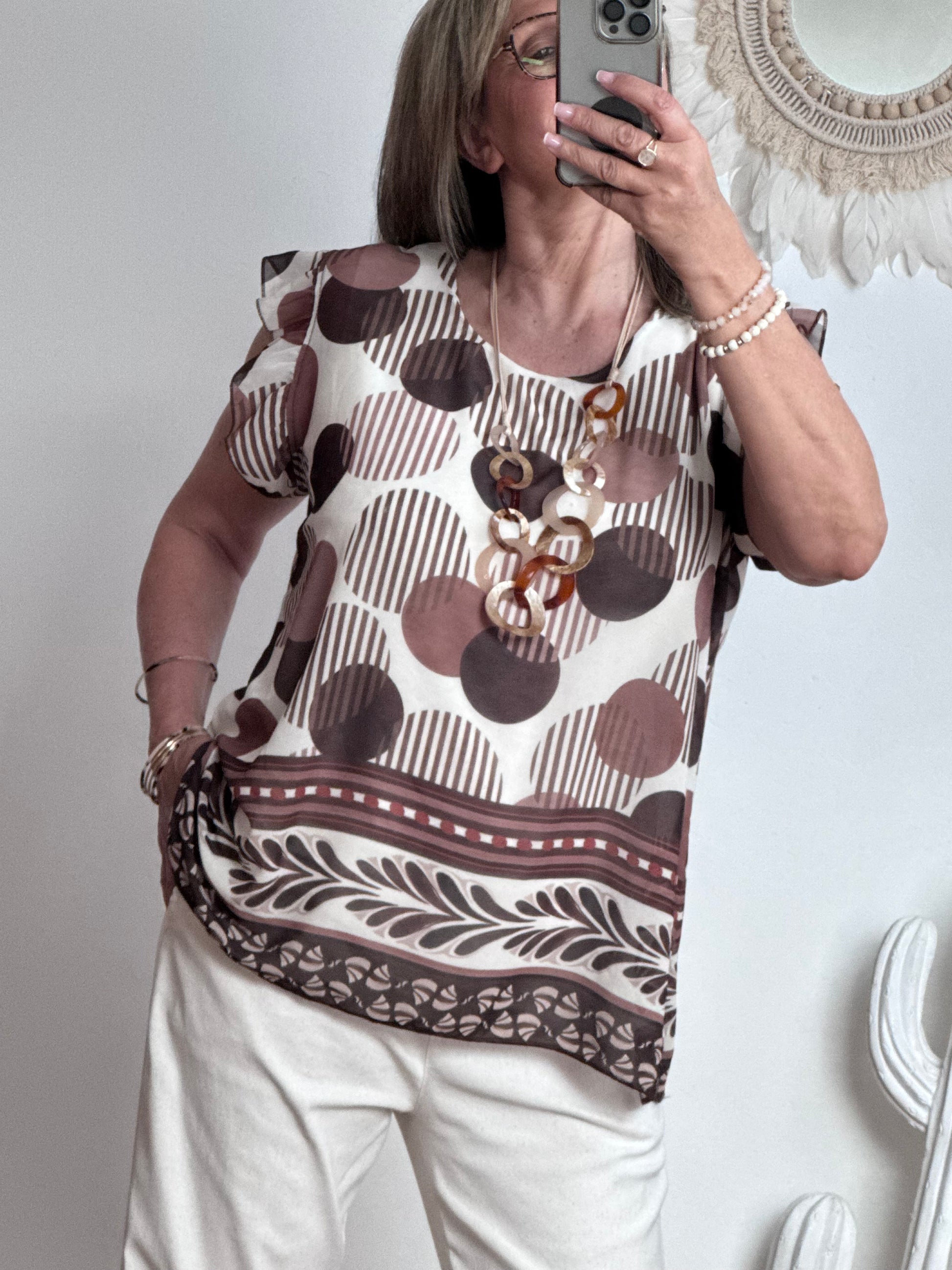 Top Ninon marron
