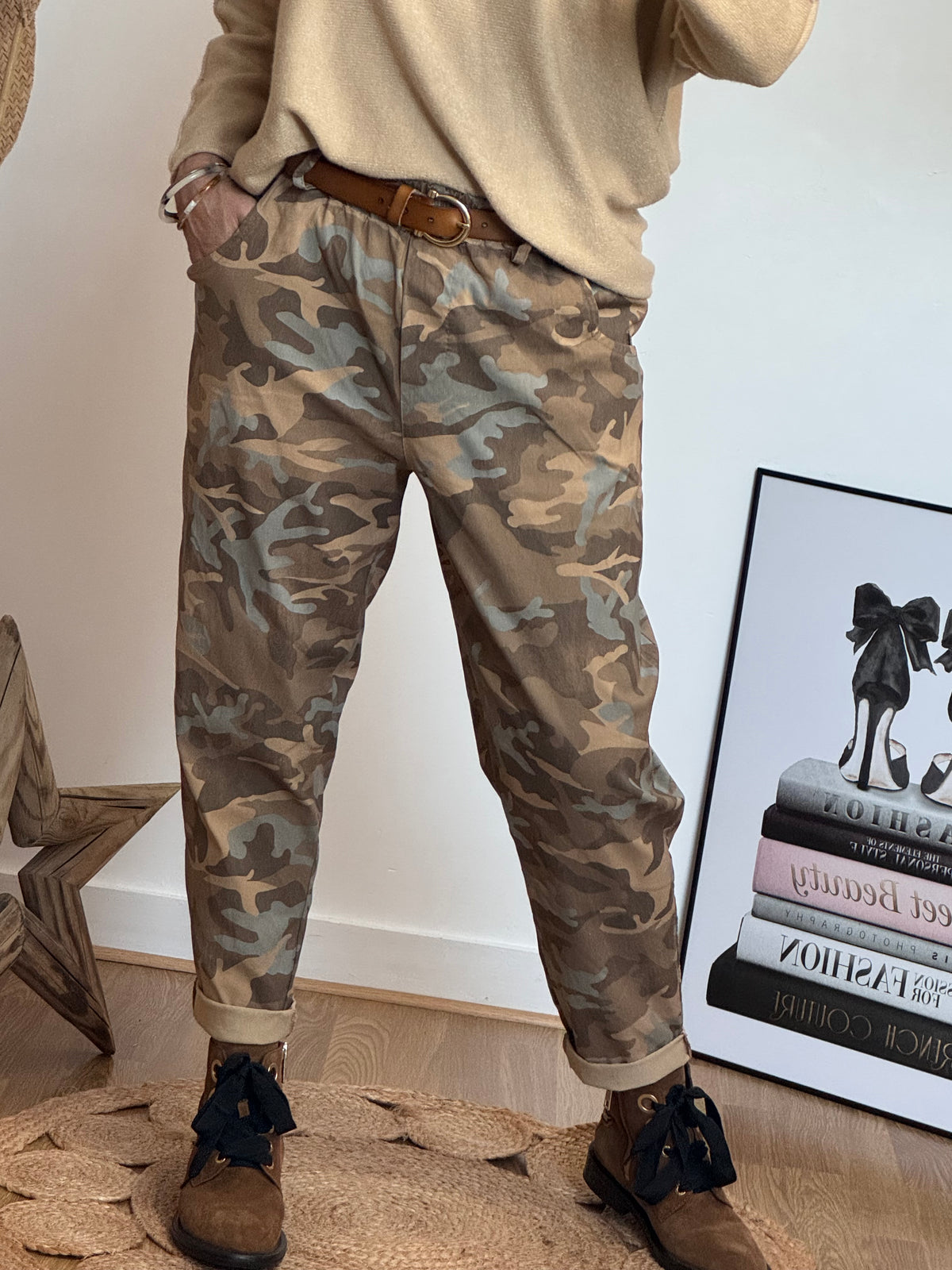 Pantalon Dakota camouflage camel