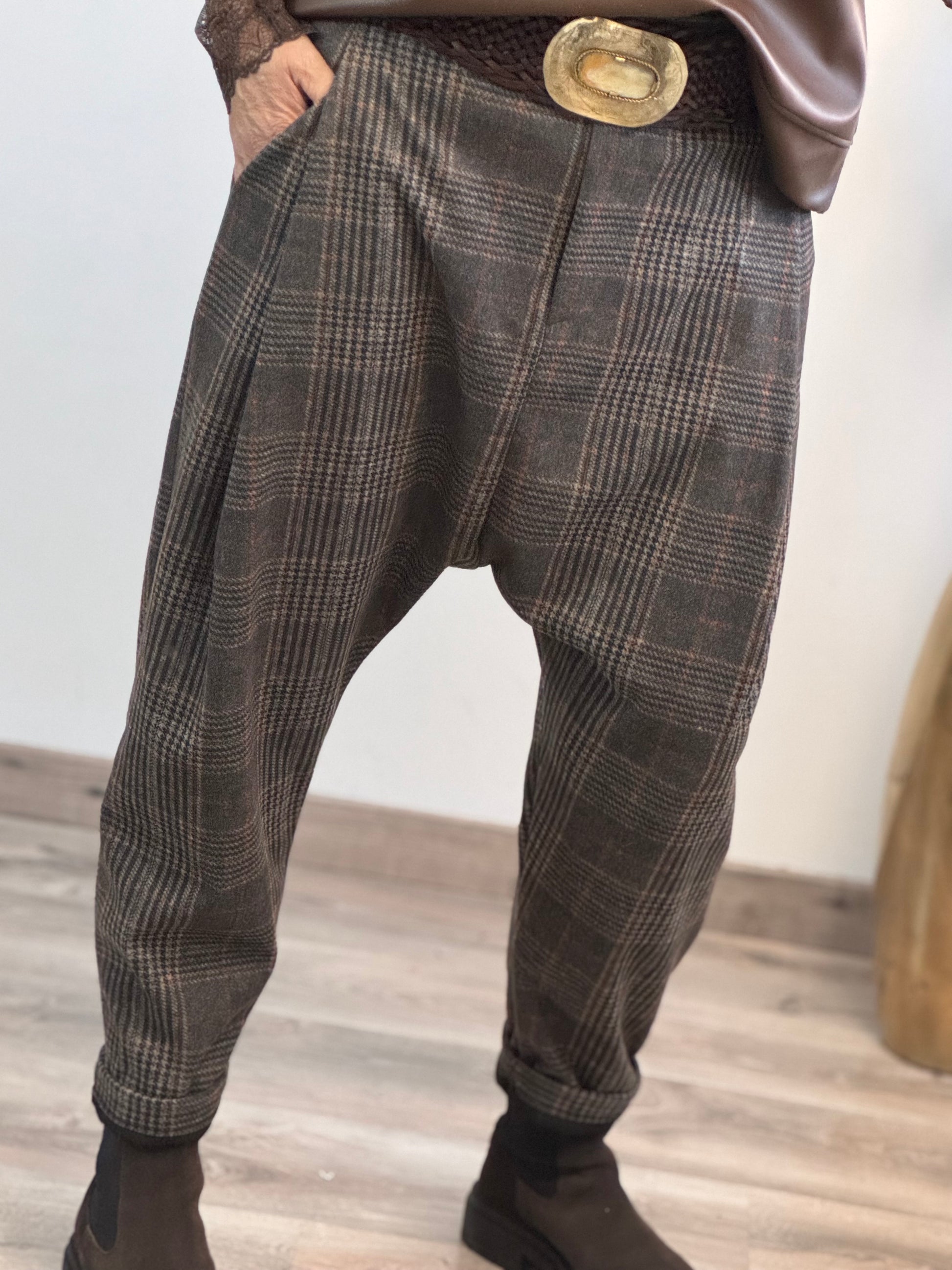 Pantalon saroual à carreaux