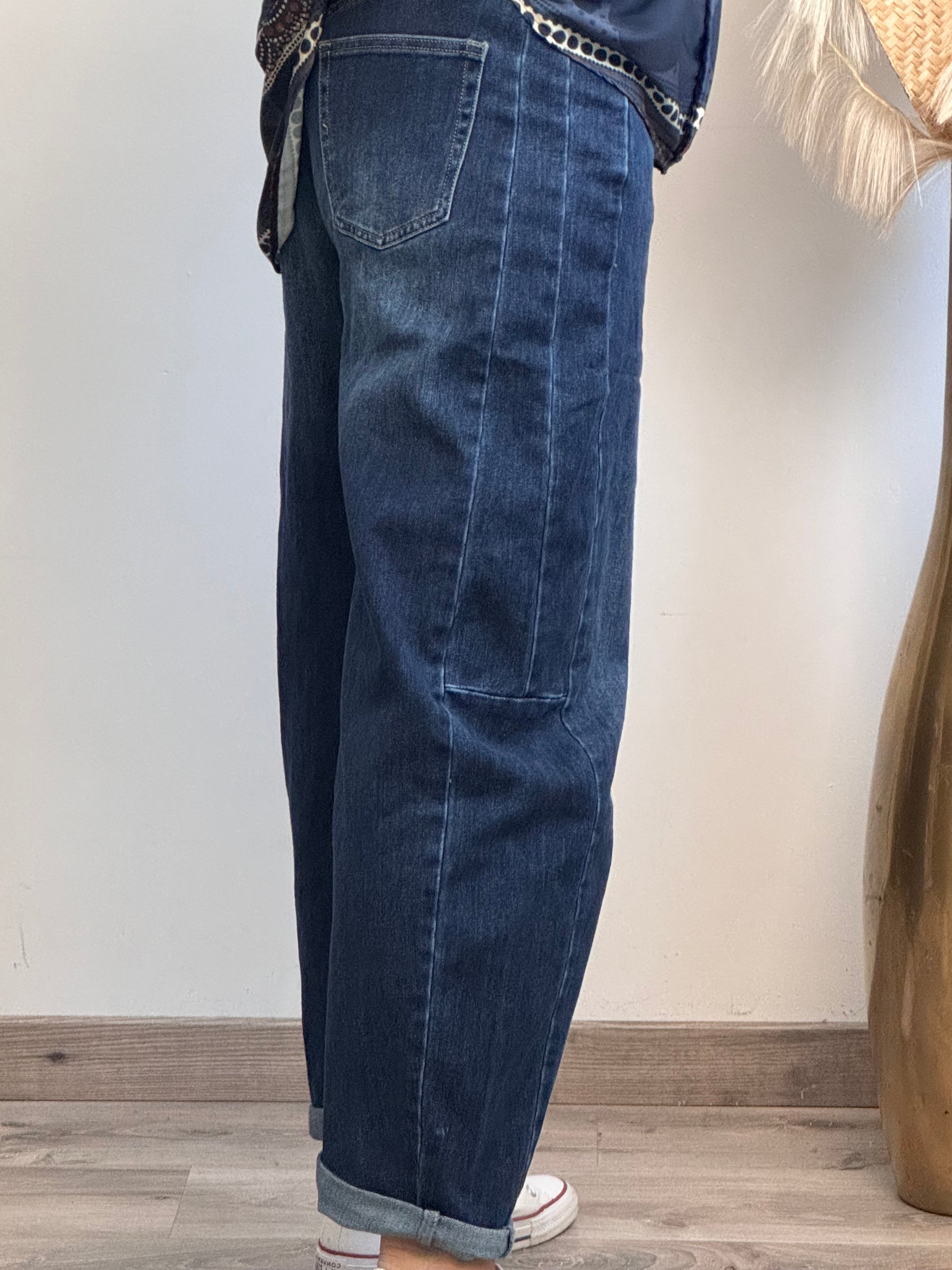 Jeans barrel bleu