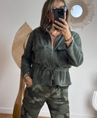 Veste velours milleraies kaki