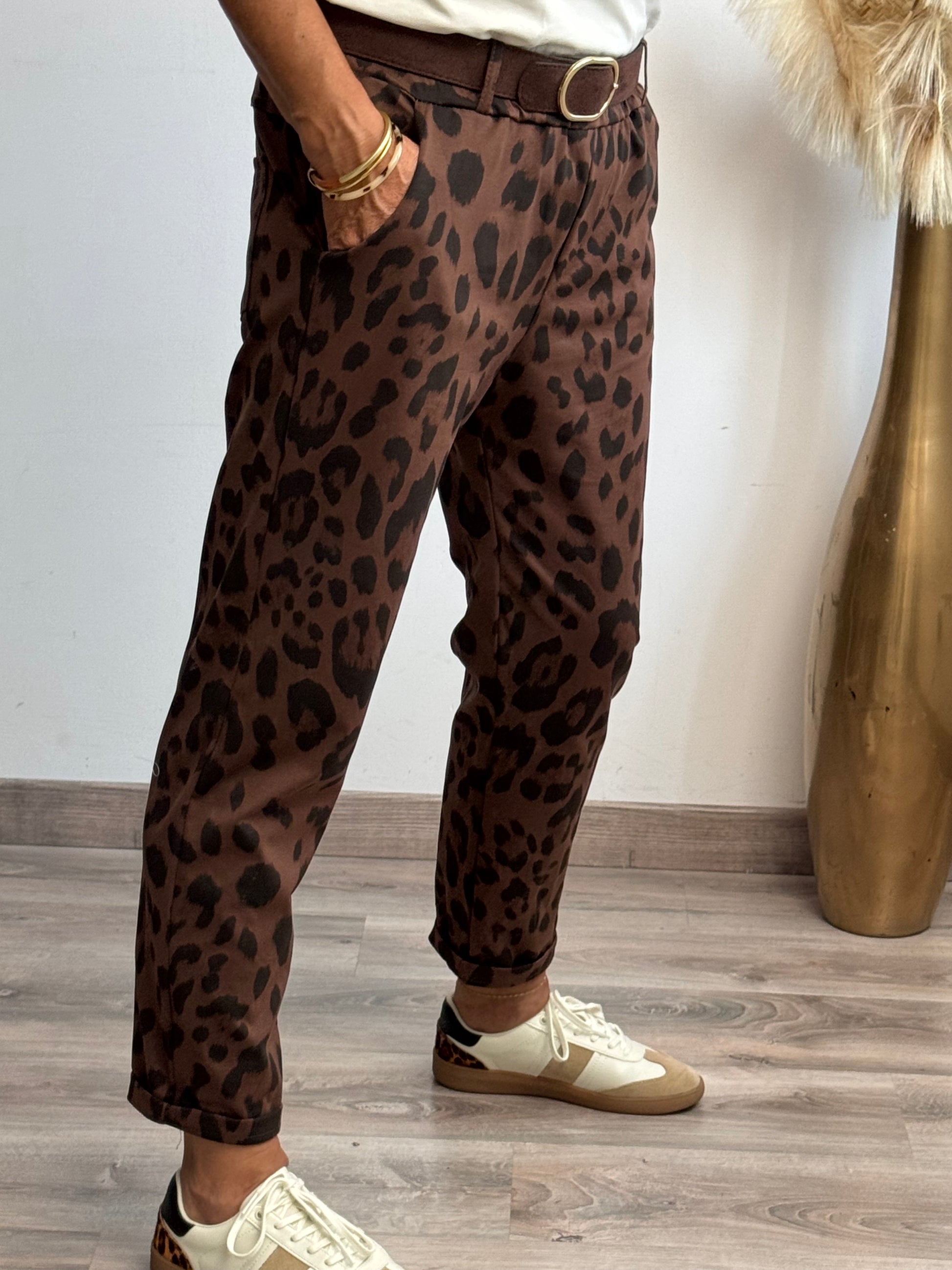 Pantalon Léo marron foncé