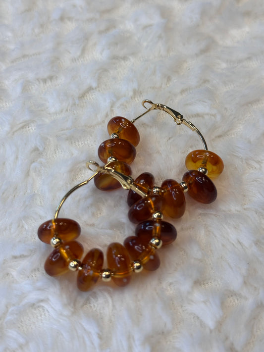 Boucles d’oreilles créoles marron