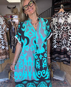 Robe arabesque noir turquoise TU 40/48