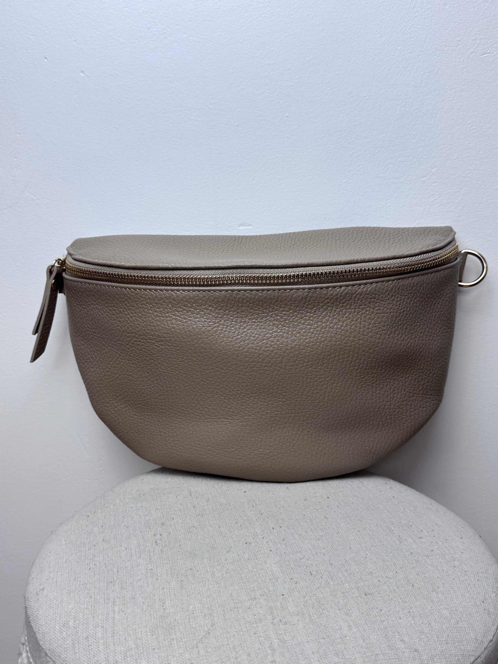 Sac banane cuir beige  + 2 sangles