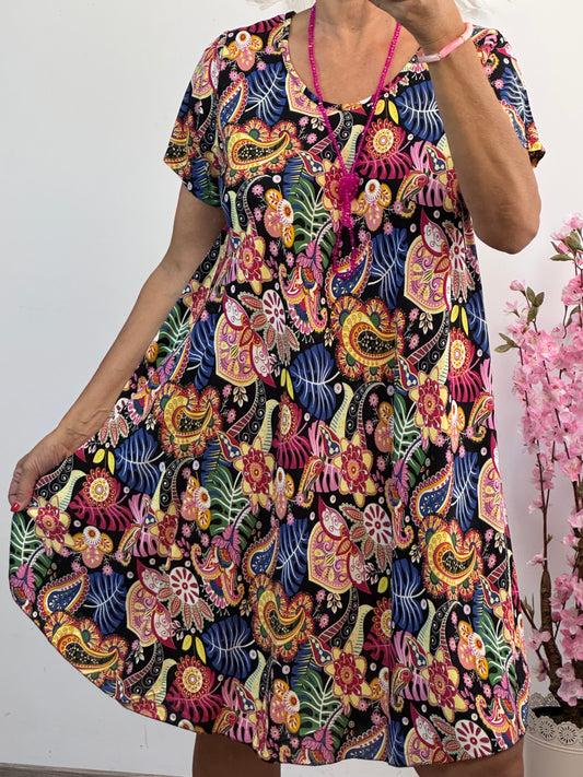 Robe arabesque multicolore