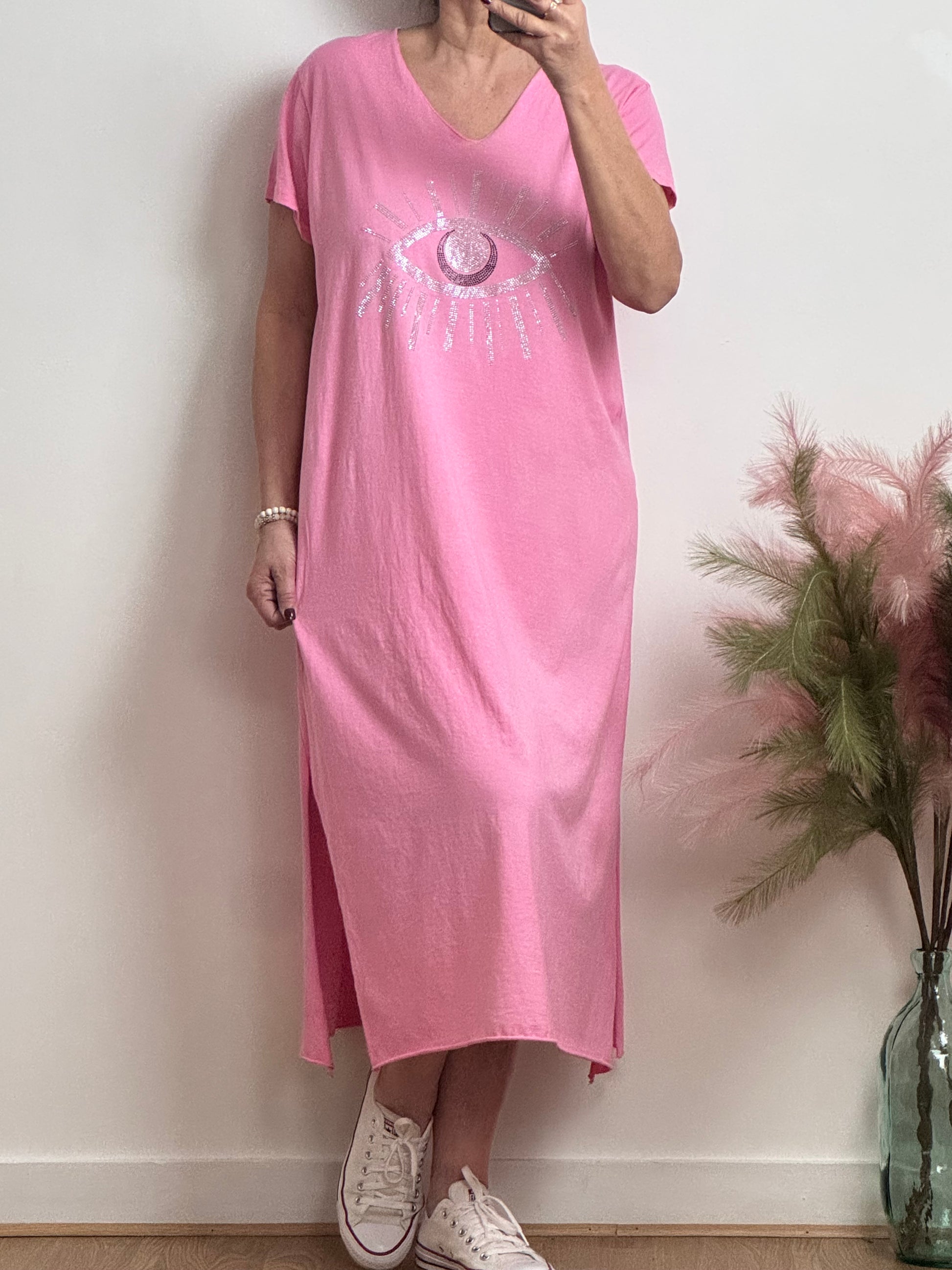 Robe teeshirt rose TU 38/46