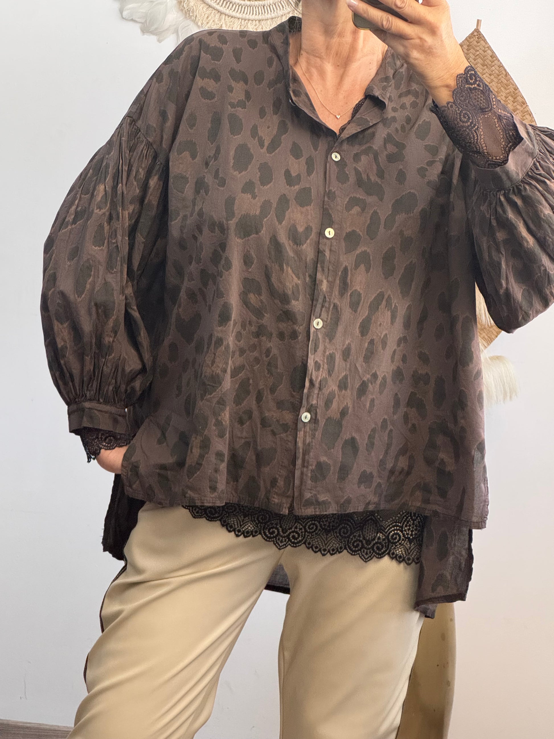 Blouse Rosalie Léo marron