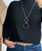 Pull maille col cheminé