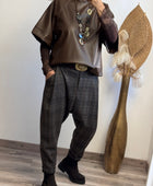 Pantalon saroual à carreaux