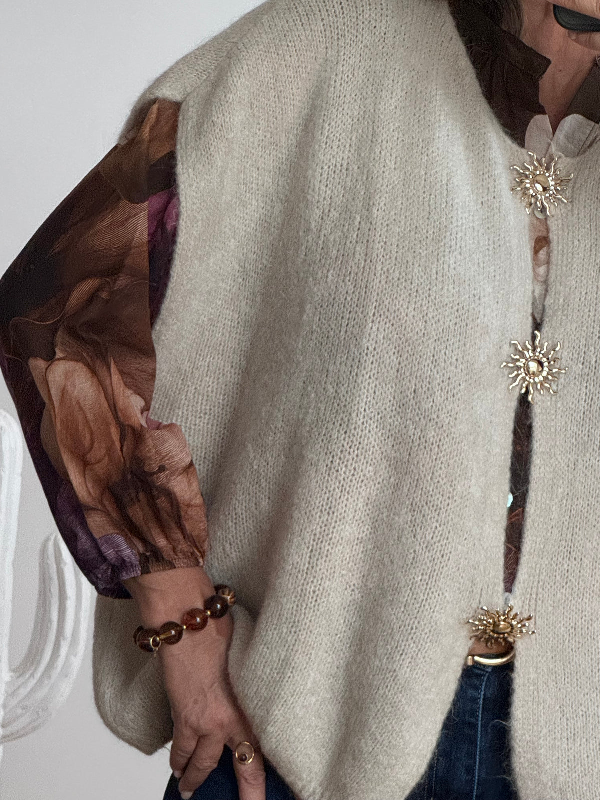Gilet mohair beige