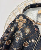 Manteau bi matière noir