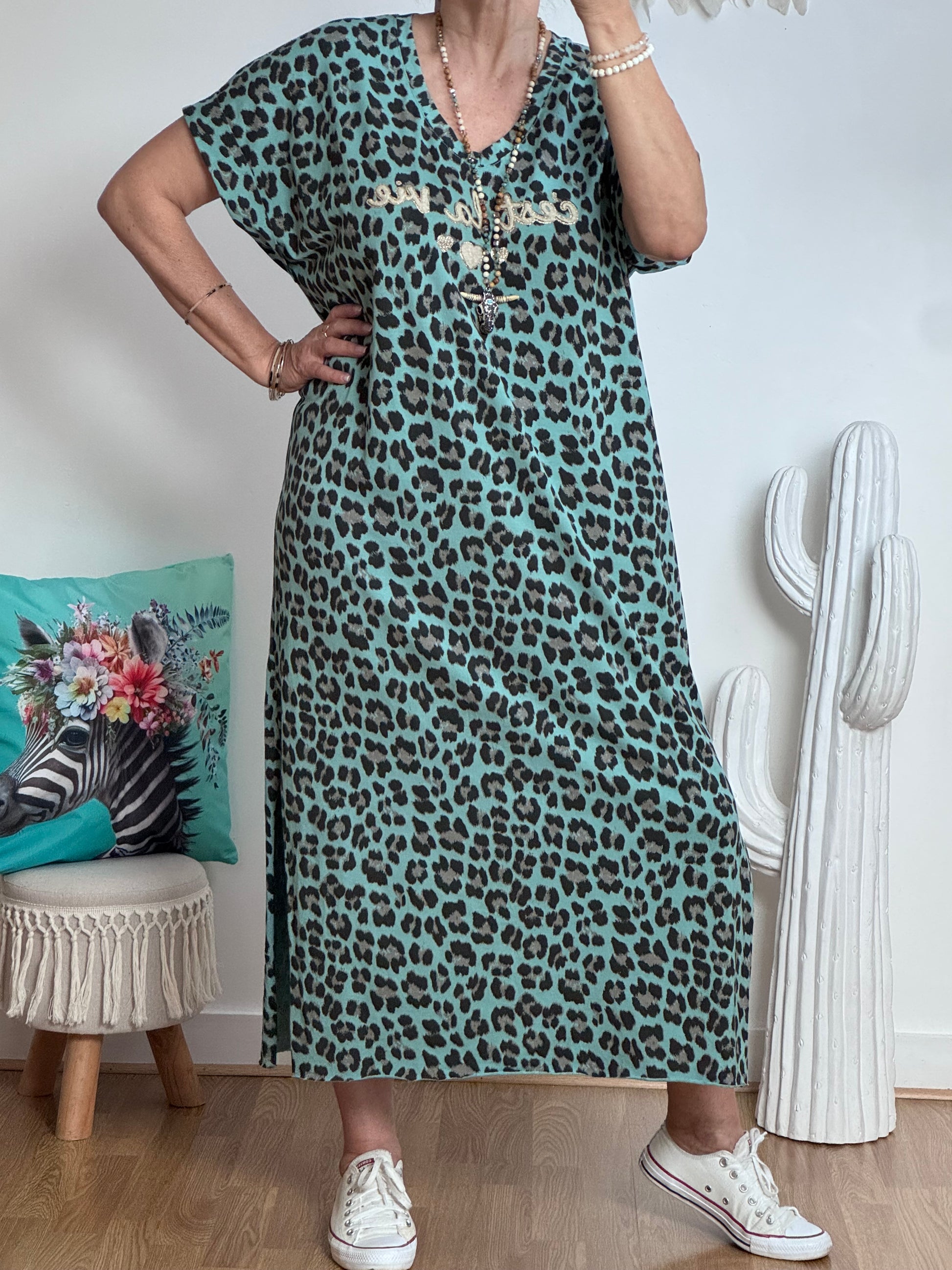 Robe teeshirt Léo vert