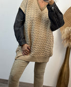 Pull beige manches jeans TU 44/50