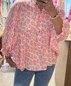 Blouse Léo Lila et corail