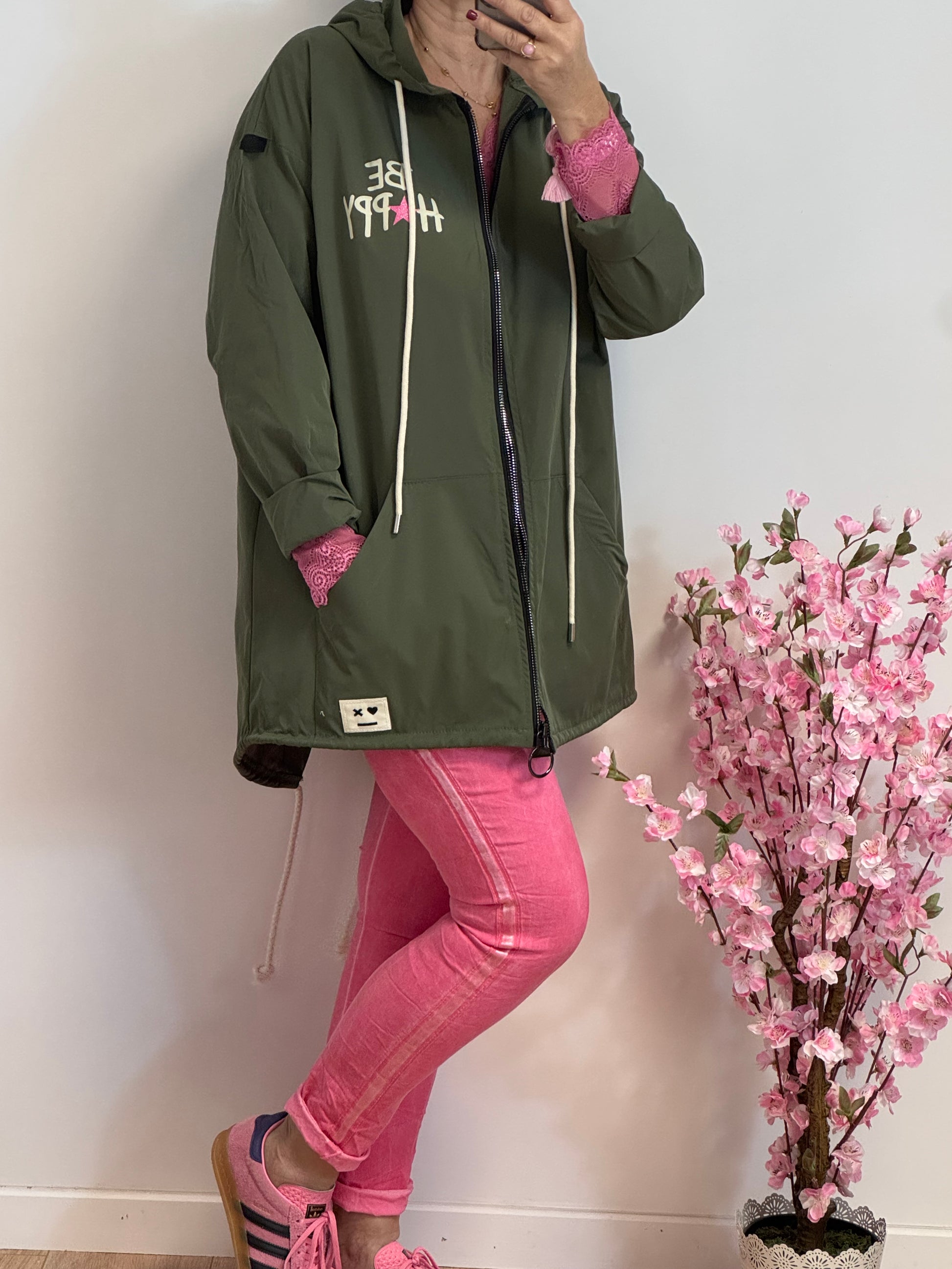 Veste coupe vent Be Happy kaki