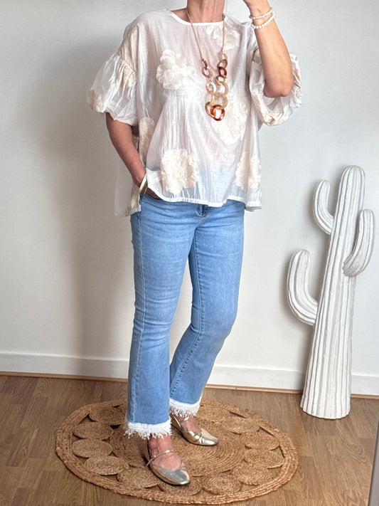 Blouse Flora crème