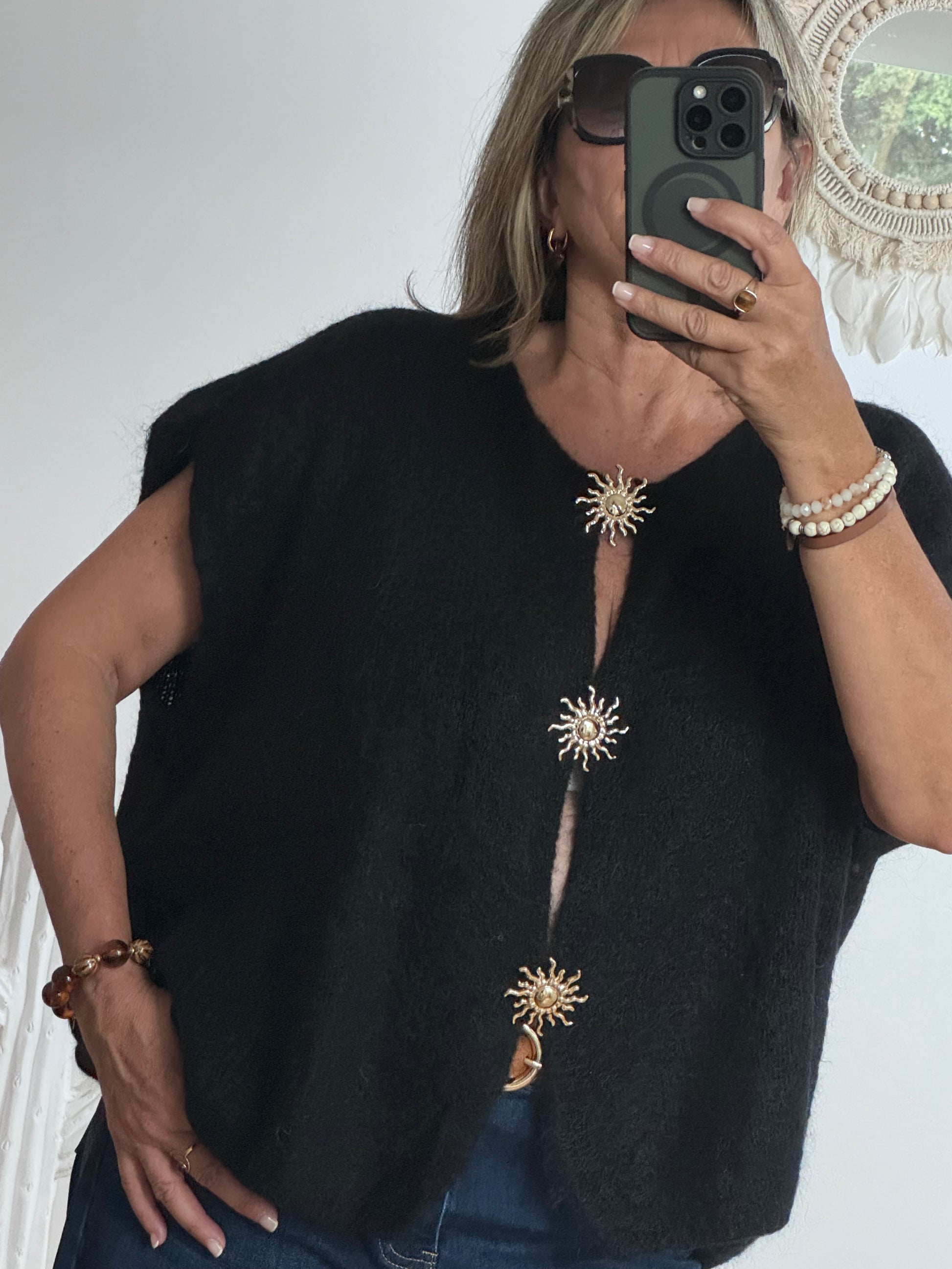 Gilet mohair noir