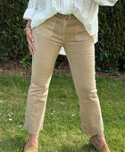 Jeans flare beige brodé