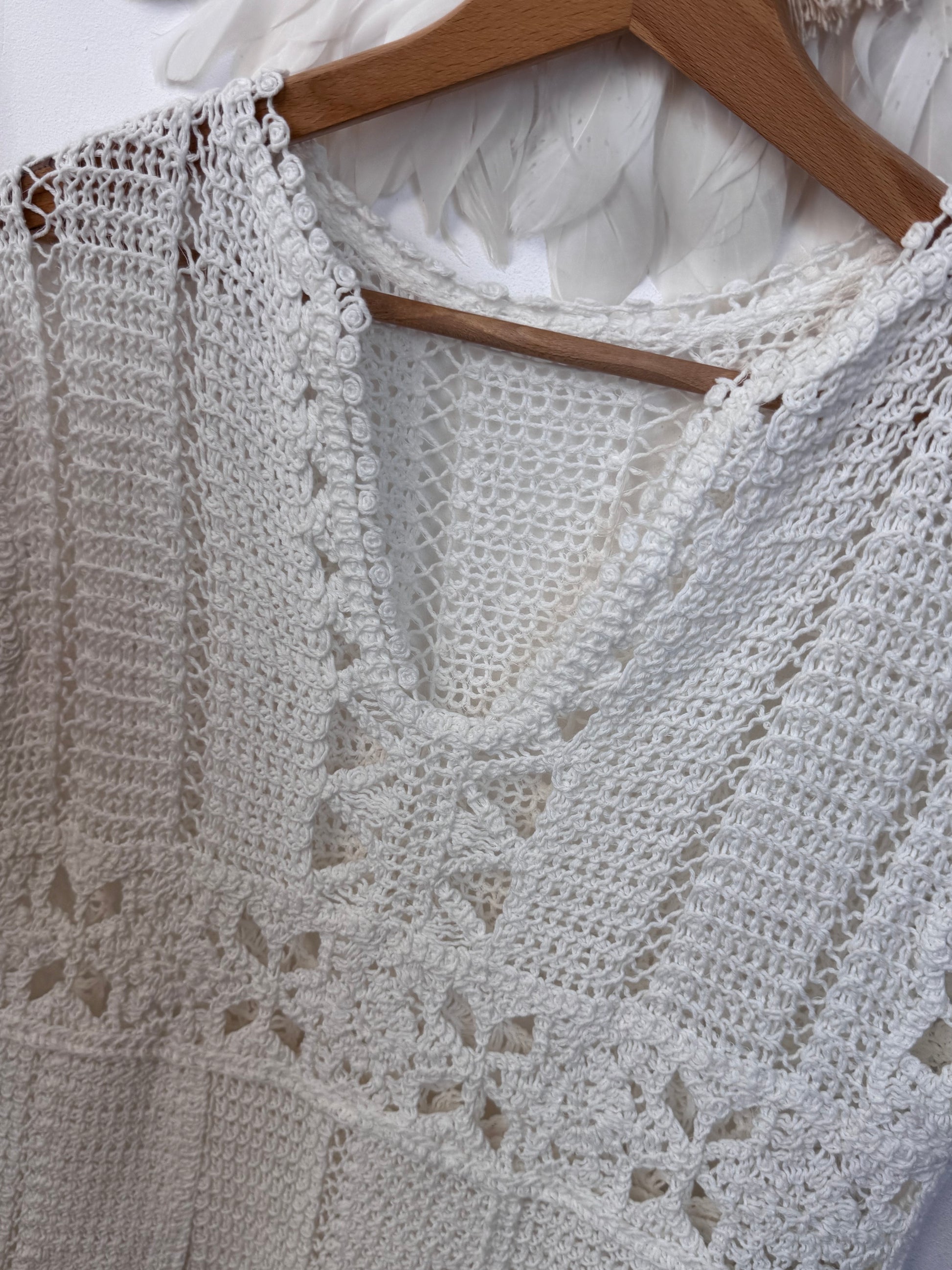 Robe courte bohème crochet blanc