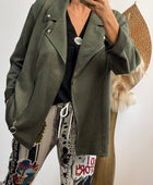 Blouson perfecto suédine kaki TU 46/52