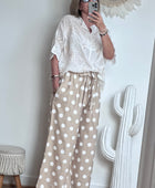 Pantalon à pois beige jolie forme TU 44/50