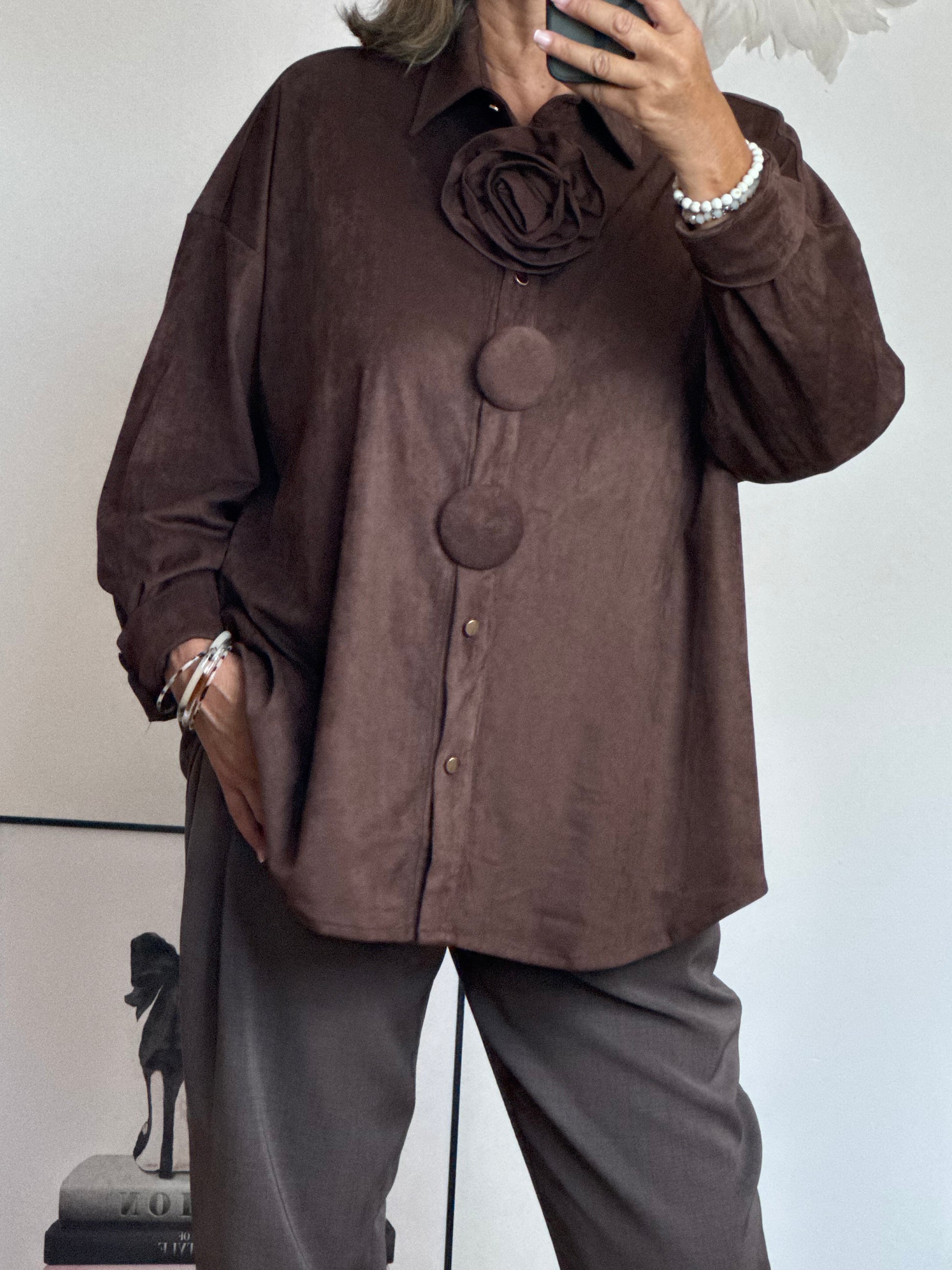 Chemise ou veste Louisa marron