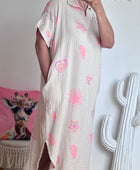 Robe gaze de coton beige