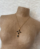 Collier Croix Elégance
Pierres Ovales noires