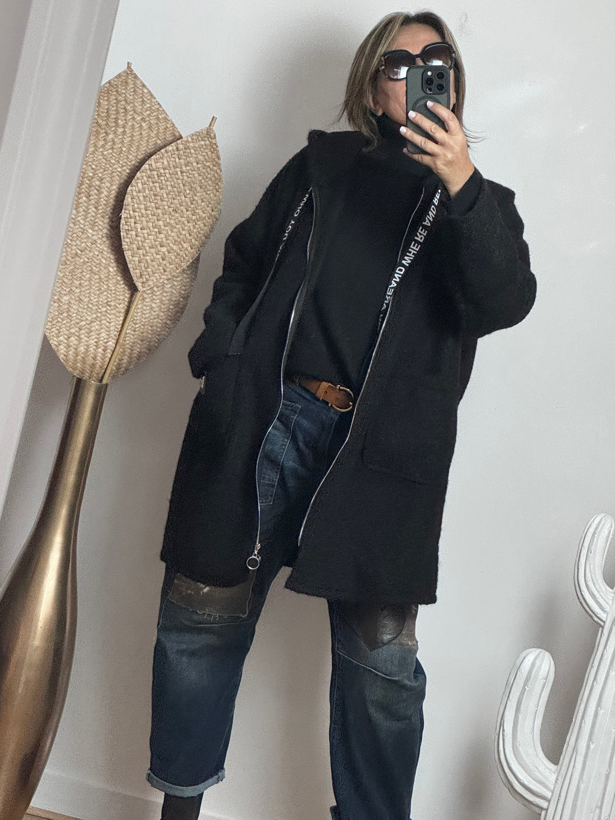 Manteau moumoute noir