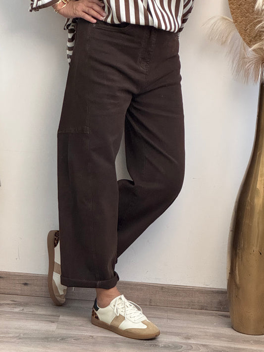 Jeans balloon marron