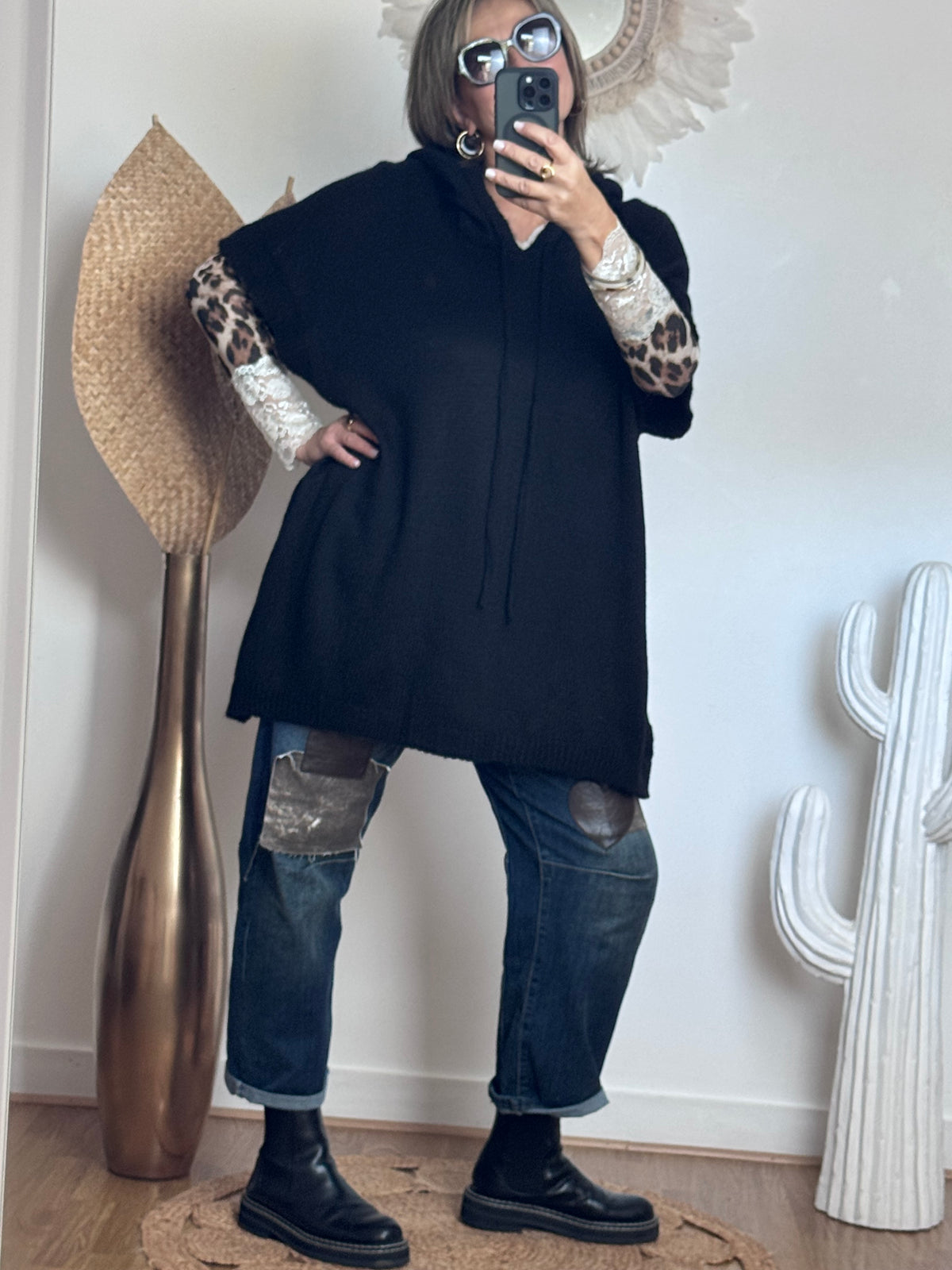 Pull oversize noir