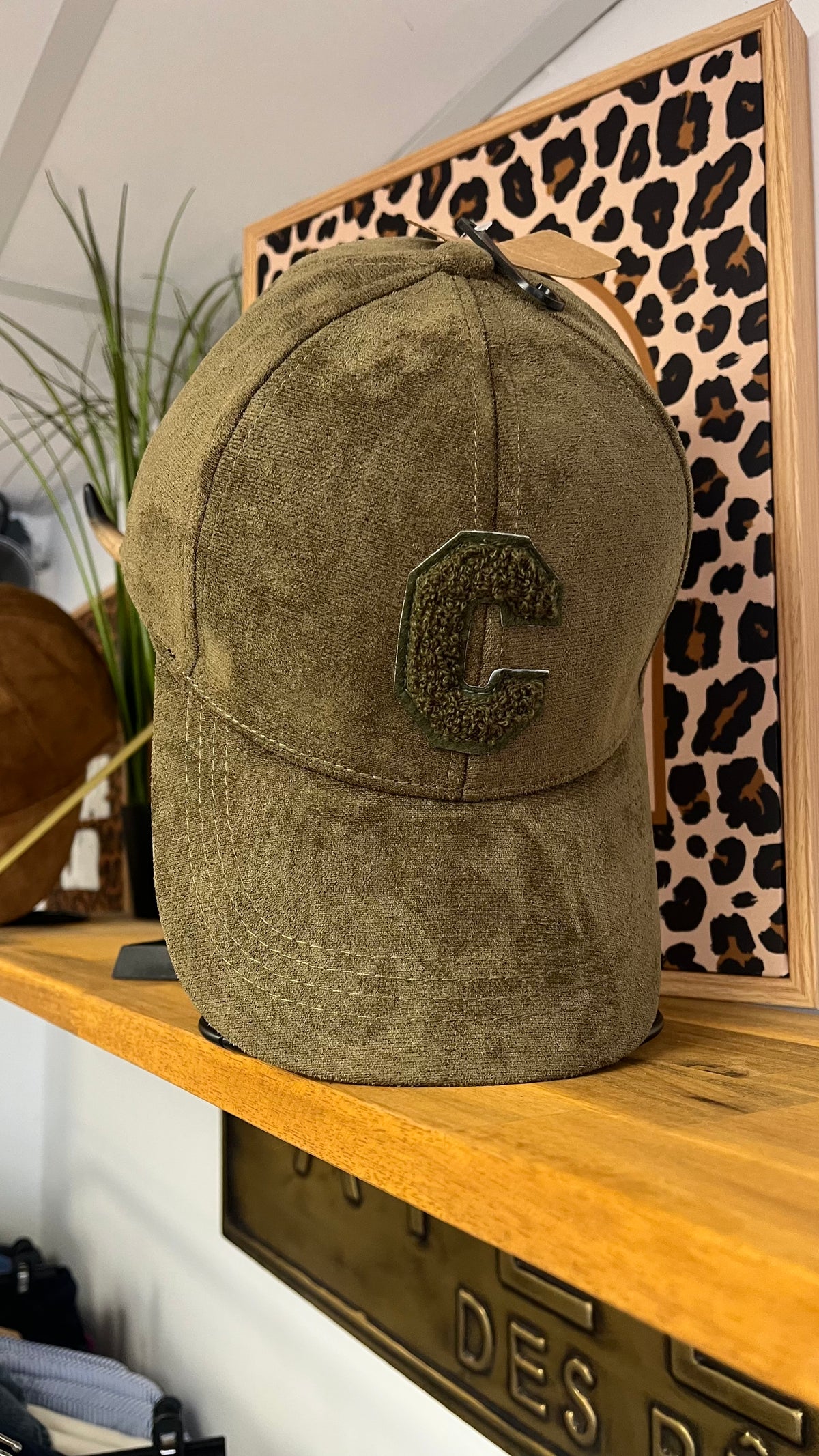 Casquette suédine kaki