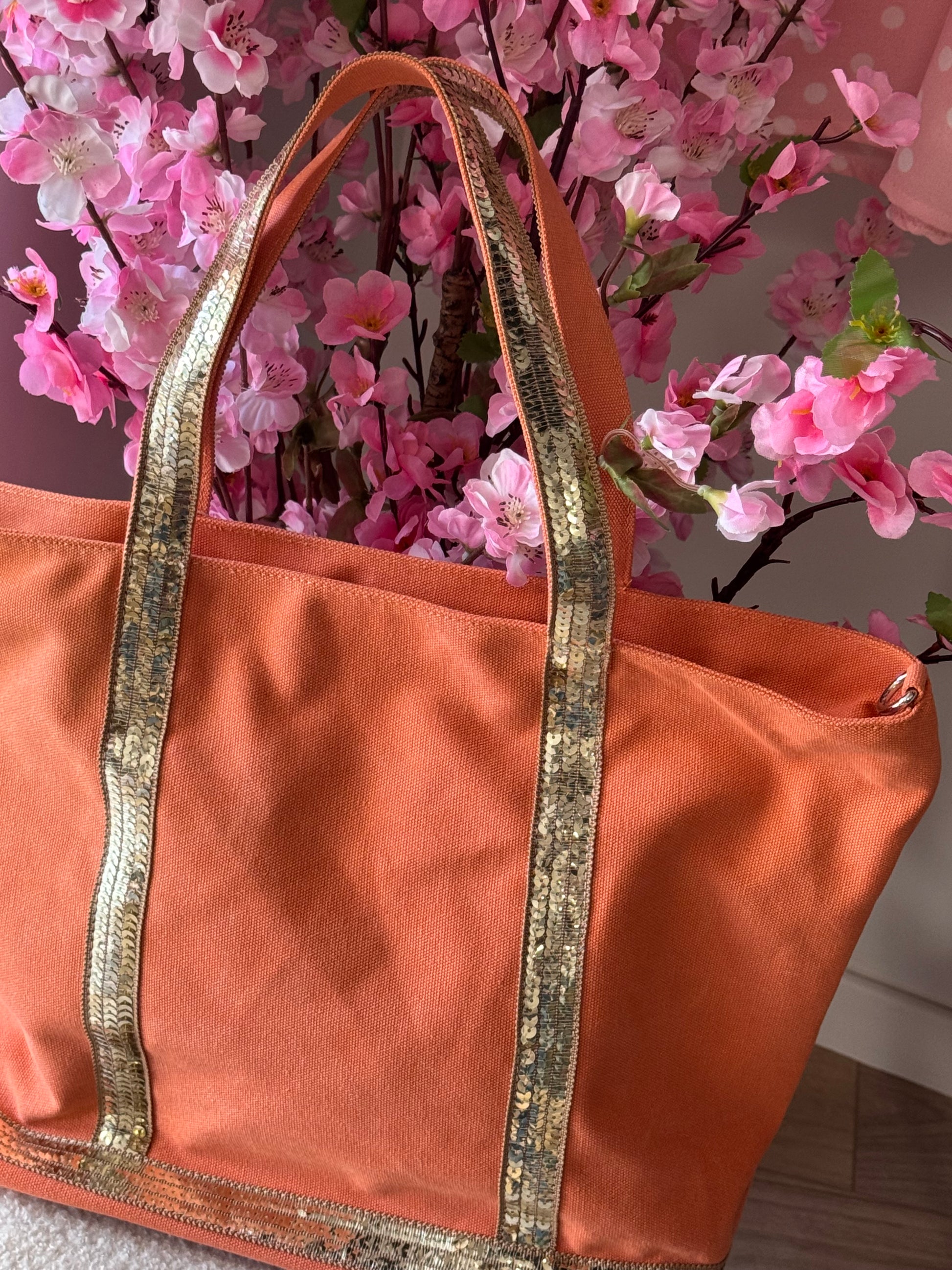Sac vanes toile orange (grand modèle)