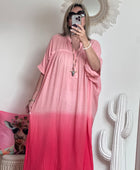 Robe tie and dye pêche/rose