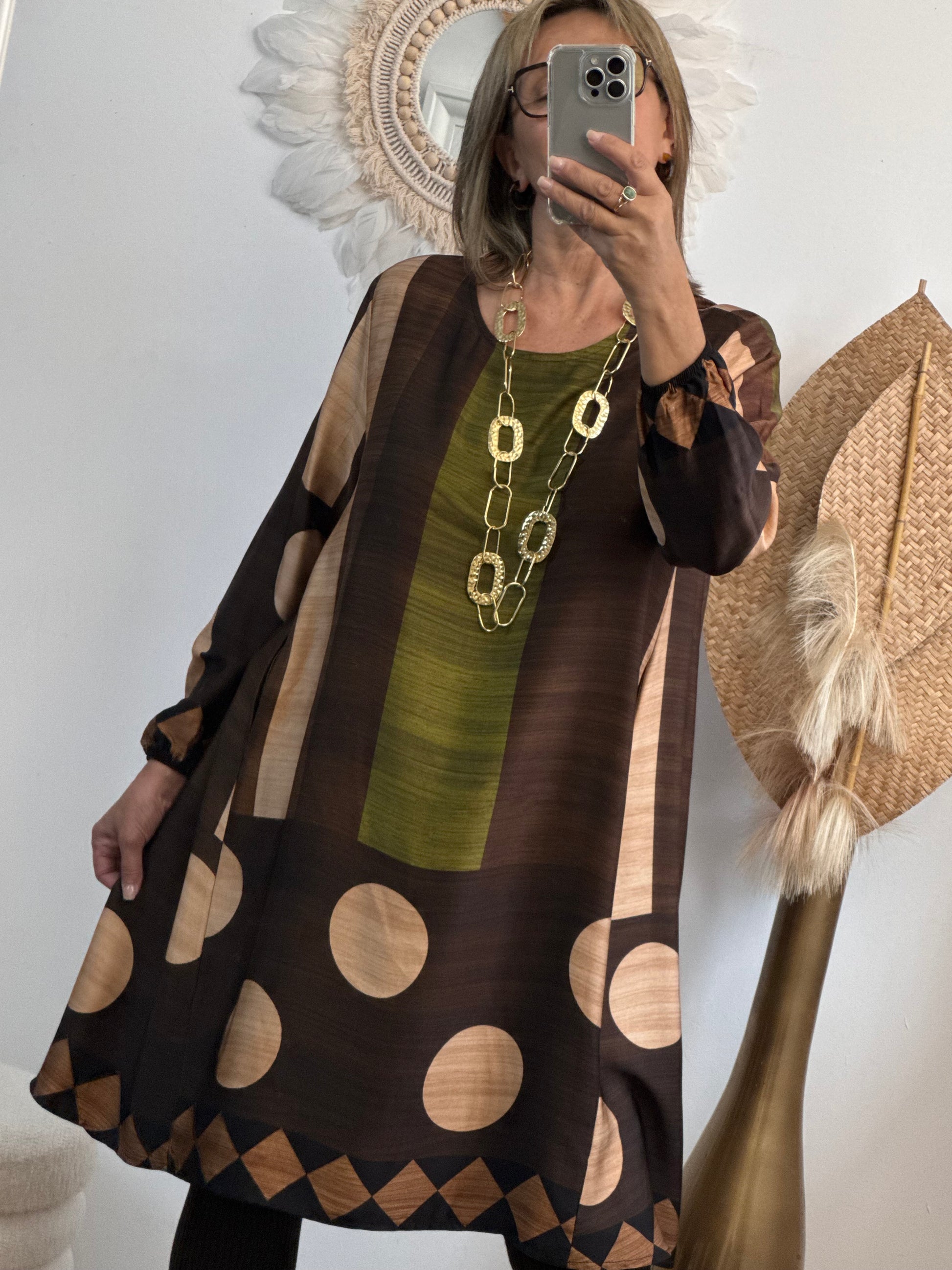Robé Clothilde vert/marron