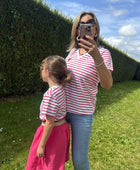 Teeshirt rayé rouge femme