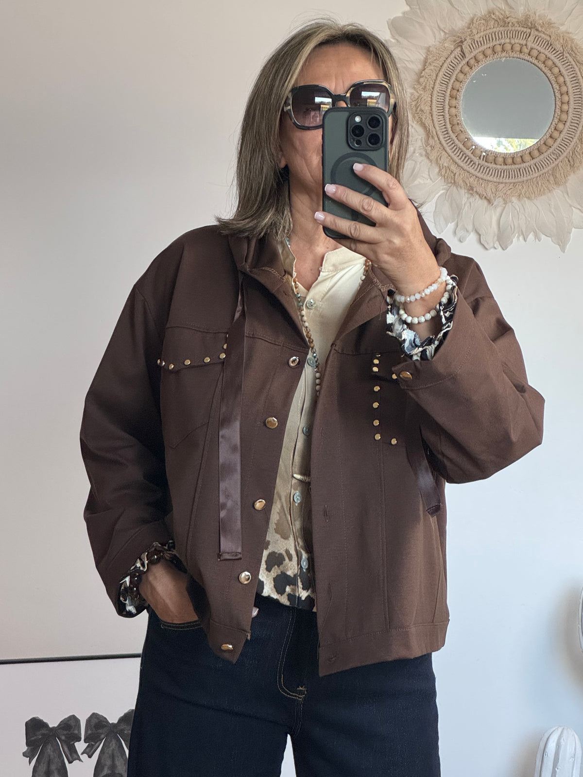 Veste casuel gold marron